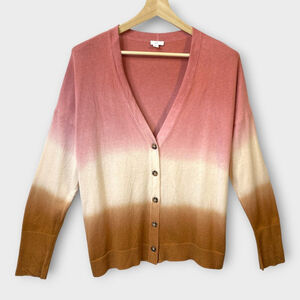 🦜 J. Jill Cardigan Sweater Womens Large PETITE Autumn Colors EUC